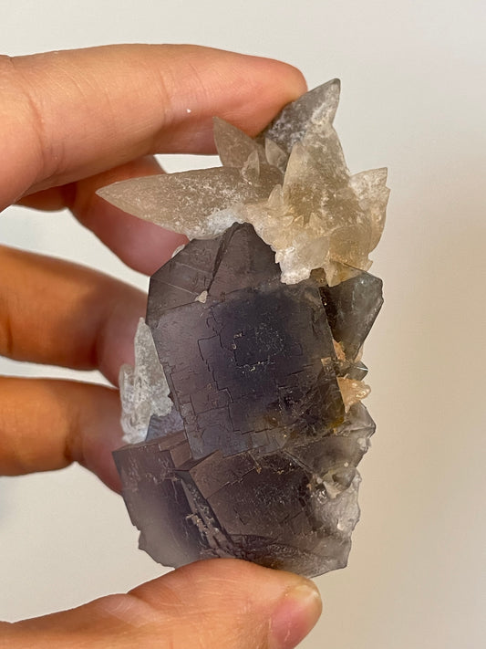 Fluorite Cubic Specimen With Calcite D